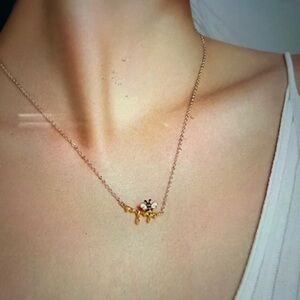 Elegant 925 Sterling Silver Bee Necklace with Gold Honeycomb